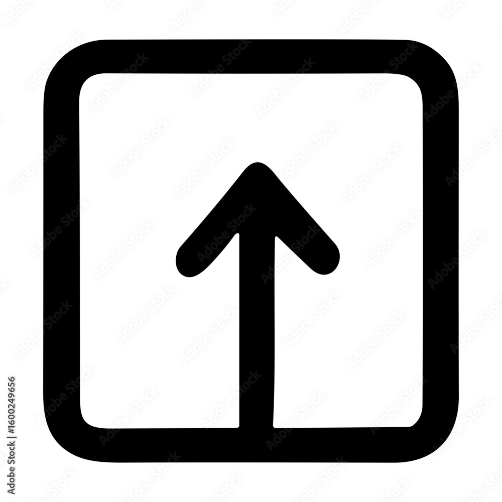 Poster simple handdrawn square arrow direction up interface element symbol icon