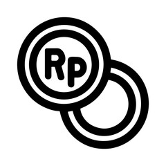 Outline Simple Two Coin Rupiah Symbol Finance Icon Design