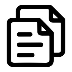 Simple Outline Duplicate Document Page File Paper Data Icon