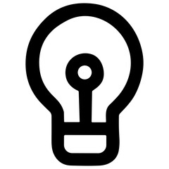 Simple Outline Lightbulb Idea Symbol Shape Icon with Rounded Style