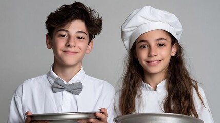 Young culinary team, aspiring chefs ready to create delightful dishes together