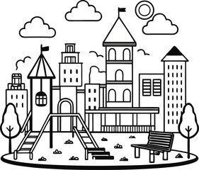 Fototapeta premium vector illustration of a city