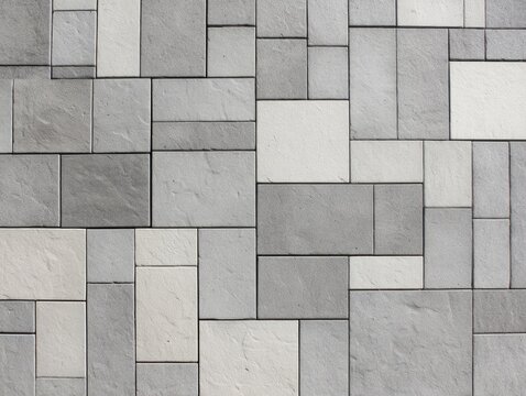 Gray and white patterned paving stones