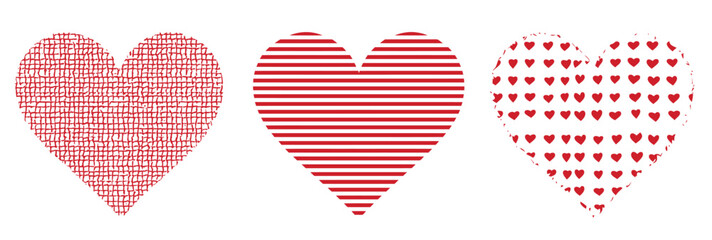 Romantic red and white Christmas tree decorations featuring heart-shaped ornaments, perfect for a festive holiday celebration