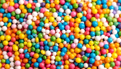 Close-up view of colorful round candies