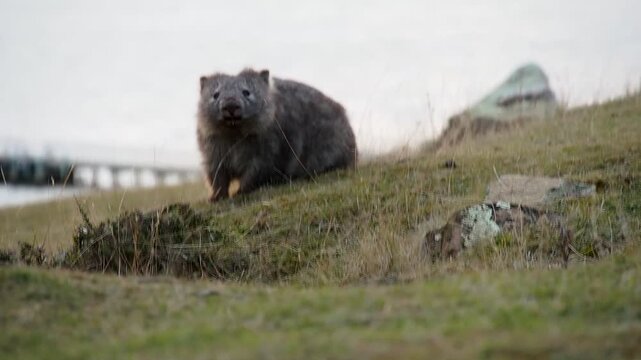 a wombat in Tasmania Australia