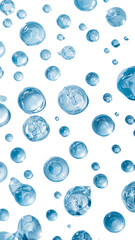 Ethereal aqueous spheres hovering in tranquil suspension creating a unique visual texture