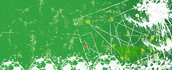 Soccer or Football illustration or template for the great soccer event this year,large copy space.Grungy vector illustration.