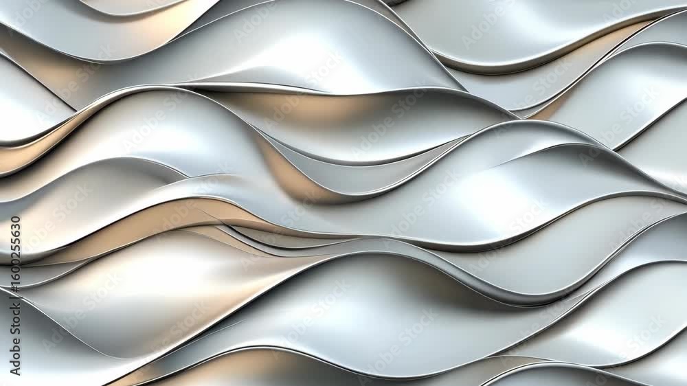 Poster intricate silver wave patterns create a dynamic look, reflecting light and adding depth to contempor