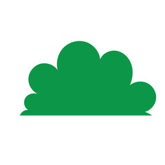 bushes and green grass isolated on white background