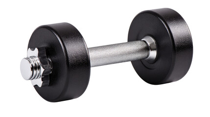 Fototapeta premium Compact home-use dumbbell with matte finish on bright isolated on a Transparent background, PNG file.