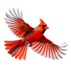 red bird isolated on white