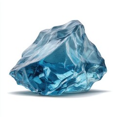 Blue Ice Chunk With Jagged Edges frozen cold