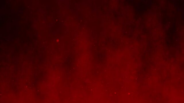 Blurry dark red background smoke with glowing particles suitable for design projects, presentations, digital art, and vibrant backgrounds.