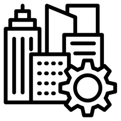 Obraz premium Building contruction icon in vector illustration