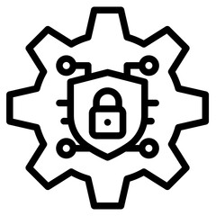 Industrial cybersecurity icon in vector illustration