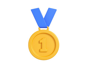 gold medal on white background