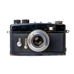 Vintage black camera, aged, and worn