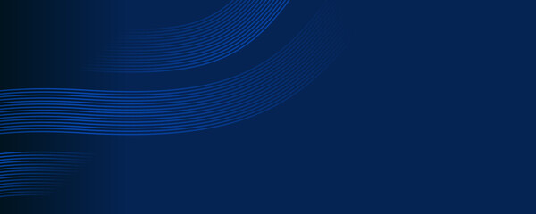 Fading lines on navy background. Dark banner template. Editable stroke