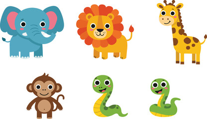 Obraz premium Cute Jungle Animals