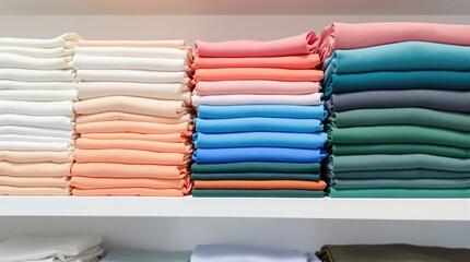 stack of colorful towels on a rack