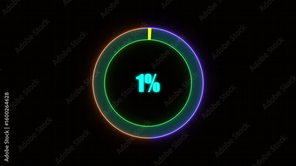 Poster 1%1% bar chart animation percentage diagrams modern animation design percentage circle 4k animation.