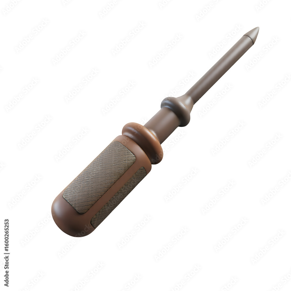 Aufkleber isolated image of a brown handled screwdriver with a metal tip on transparent background