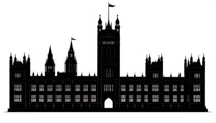 Fototapeta premium Silhouette of a grand European parliament building