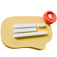 3D Message Bubble with Notification