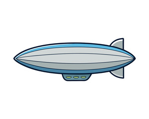 Fototapeta premium Steel Gray Floating Airship Icon Detailed Side View Design for Projects