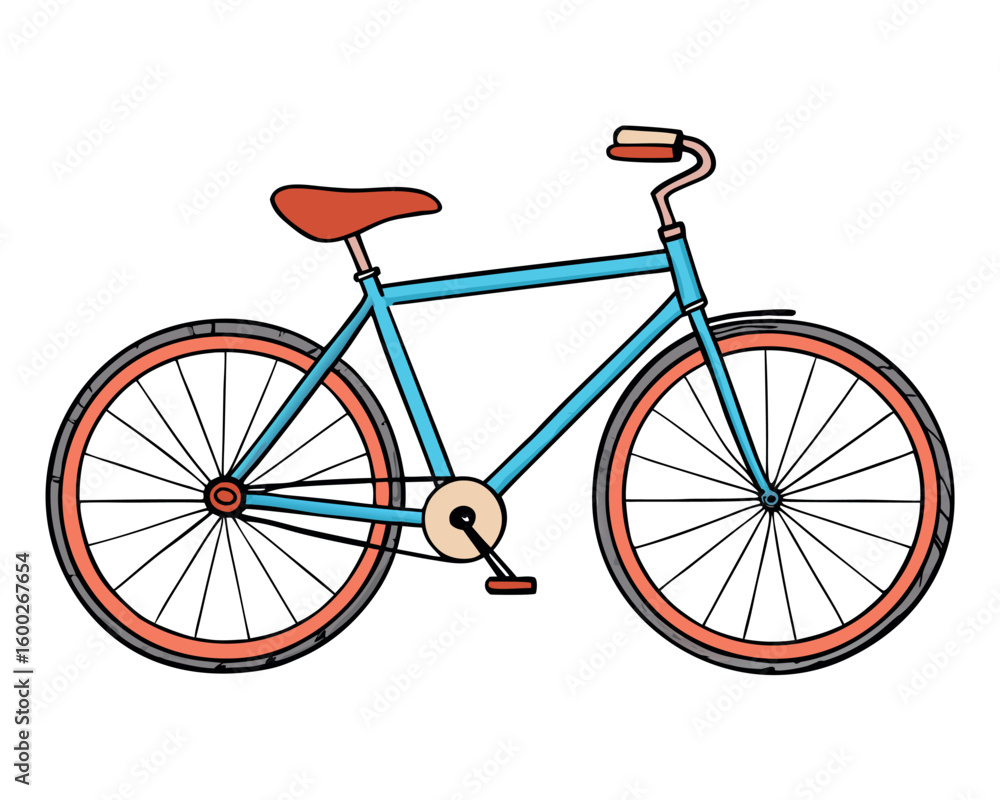 Aufkleber basic bicycle illustration with line detailing in vector format for design use