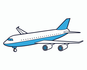 Commercial Jet Airplane Outline in Gray Large Airliner Vector Design Illustration