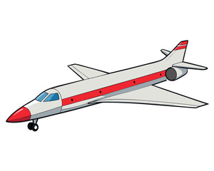 Concorde Supersonic Jet Plane Illustration in CMYK Colors Drawing Style