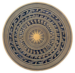 Floral motifs on bronze drums in Vietnam. Vietnamese traditional bronze drum pattern. Trống đồng Đông Sơn.