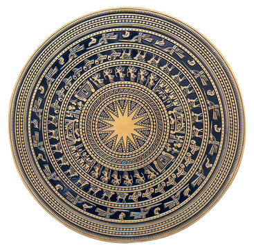 Floral motifs on bronze drums in Vietnam. Vietnamese traditional bronze drum pattern. Trống đồng Đ&ocirc;ng Sơn.