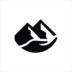 Mountain silhouette. Mountains icon vector. mountains  logo vector.