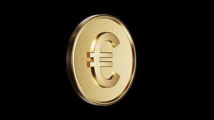 3D Loop of Spinning Gold Coins with Dollar, Euro, Pound Symbols – Financial Animation - Powered by Adobe