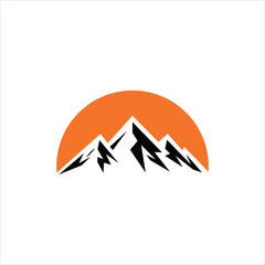 Mountain silhouette. Mountains icon vector. mountains  logo vector.
