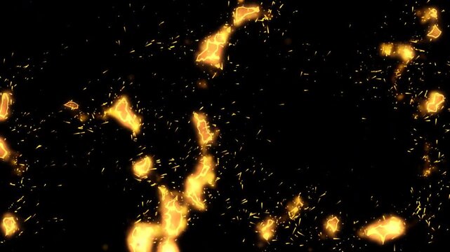 A fire transition creates a dynamic effect where one scene transforms into another with flickering flames, flames spreading, or burning edges for a dramatic switch.