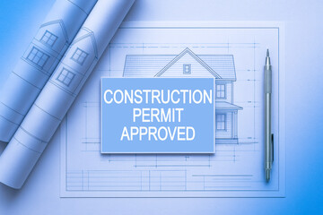 APPROVED CONSTRUCTION PERMIT CONCEPT with imaginary approved residential building project