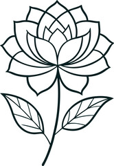 Rose flower outline Vector Design