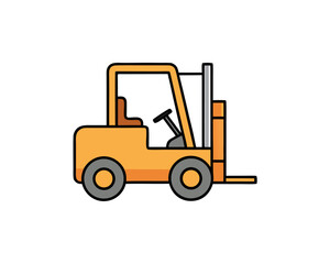 Industrial Forklift Icon Design Safety Transportation and Warehouse Equipment Illustration