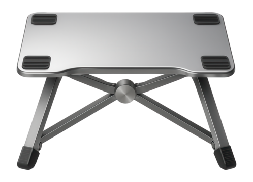 Laptop stand with foldable legs and non-slip pads for bed use