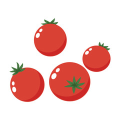 Tomato on white background. Vector illustration of fresh tomato.