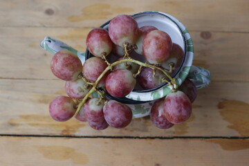fresh red grapes