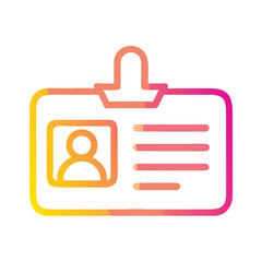 Fototapeta premium Identification badge with empty photo space and text fields 