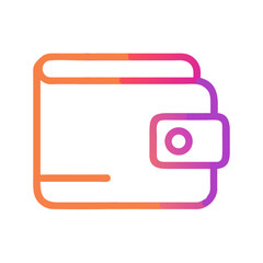 Obraz premium Wallet icon in gradient style with pink and orange colors 