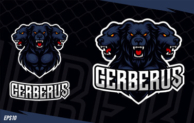 Cerberus sports mascot logo design. Modern emblem for sports team