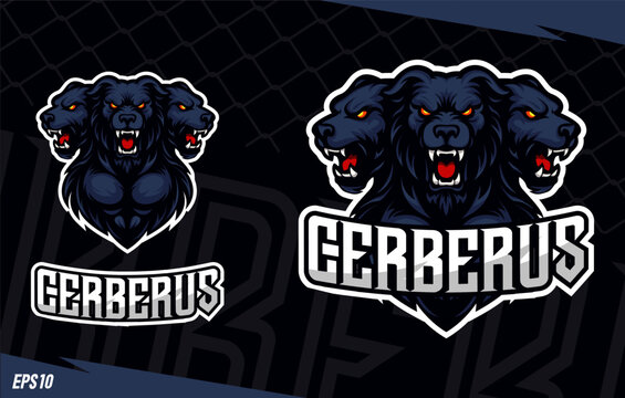 Cerberus sports mascot logo design. Modern emblem for sports team