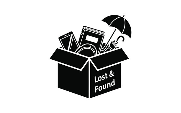 Find your lost items in the box, a modern concept for lost and found belongings, perfect for commercial use and visual communication needs